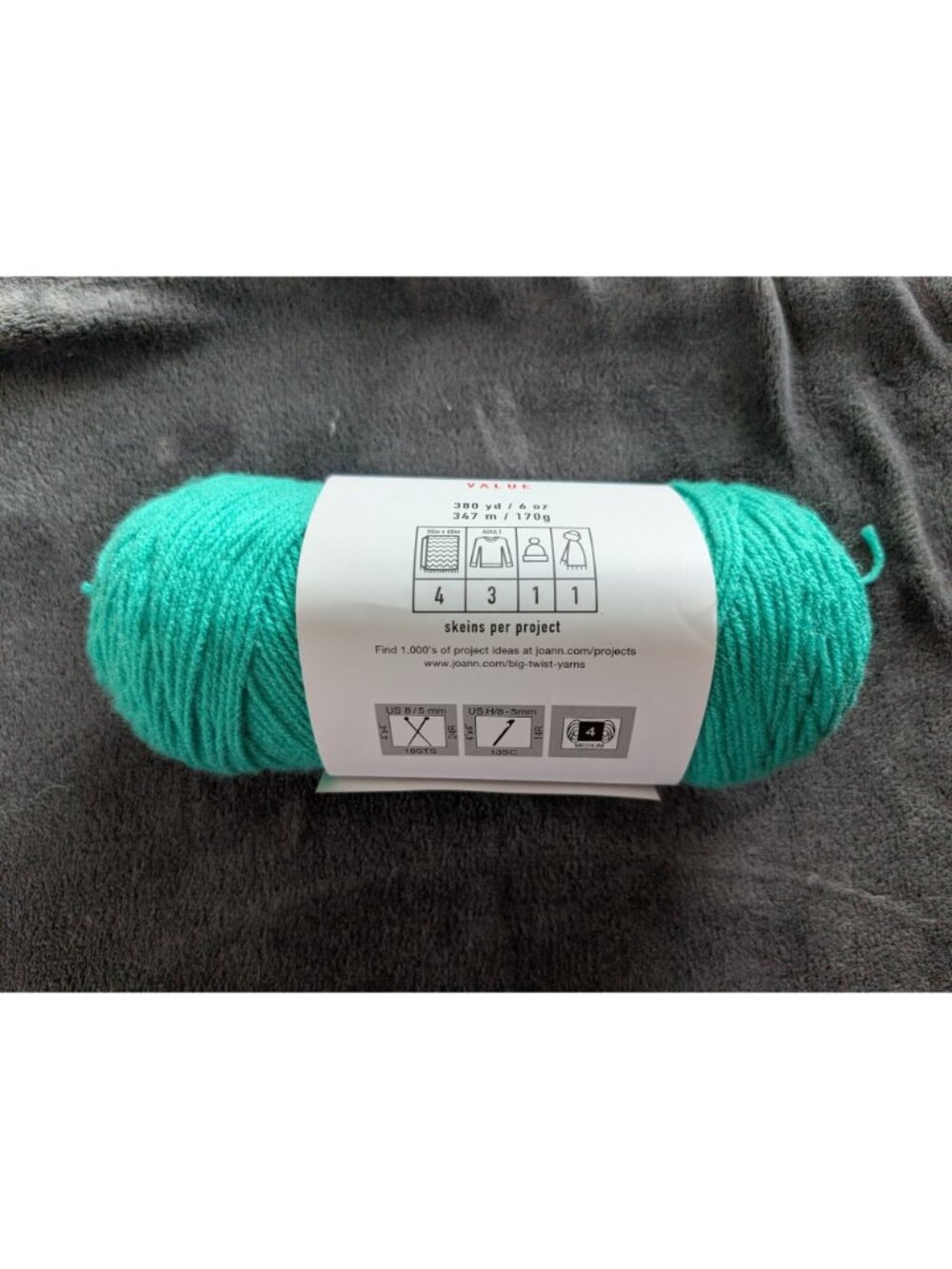 Big Twist Value Acrylic Yarn - Jade Green - Picture 2 of 4